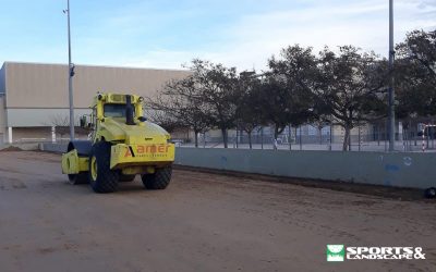 Comienzo de obras de construcción de campo de fútbol del Colegio Aixa-Llaüt, Palma (Mallorca)