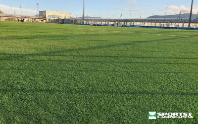 Finalización trabajos sustitución césped artificial de El Pinar en Zizur Mayor (Navarra)