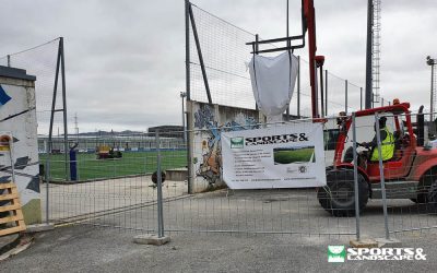 Trabajos obra civil en campo de fútbol de San Roque, Murchante (Navarra)