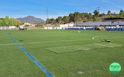 The field of Xup in Manresa, with reused artificial turf